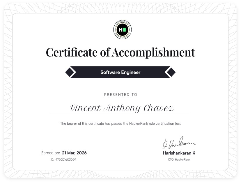 Software Engineer Certificate